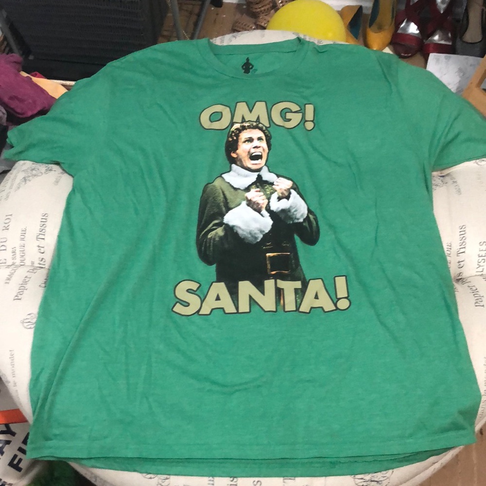 Elf green OMG Santa tee size xl